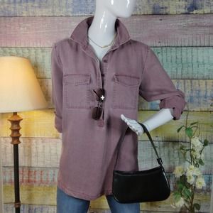 Old Navy tunic size large washed out burgundy long sleeve button up